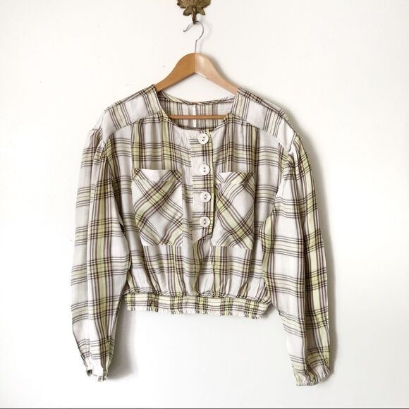 Free People It’s The Good Life Plaid crop top - Picture 1 of 6